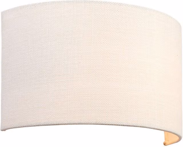 Loops Vintage White Fabric LED Wall Light with Semi Circle Linen Shade
