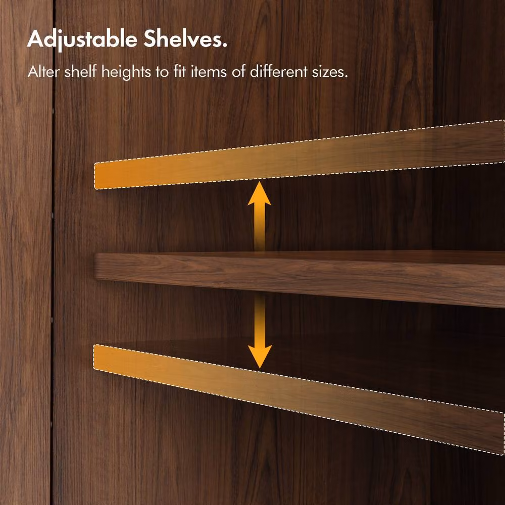 VonHaus Chester Freestanding Wood Effect Slim Bathroom Storage Cabinet in Dark Brown, H 83.5 x W 23.0 x D 34.0 cm – 3