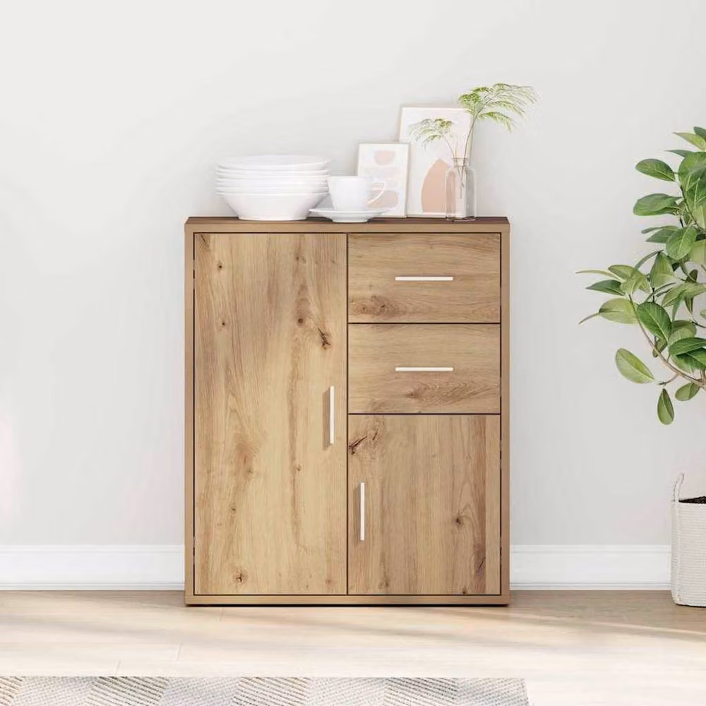 Berkfield Home Artisan Oak Sideboard in Brown, W/D/H: 60 x 31 x 70 cm – 2