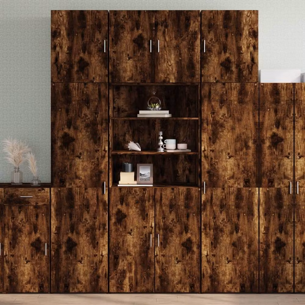 Berkfield Home Smoked Oak Highboard in Brown, W/D/H: 80 x 42.5 x 249 cm – 2