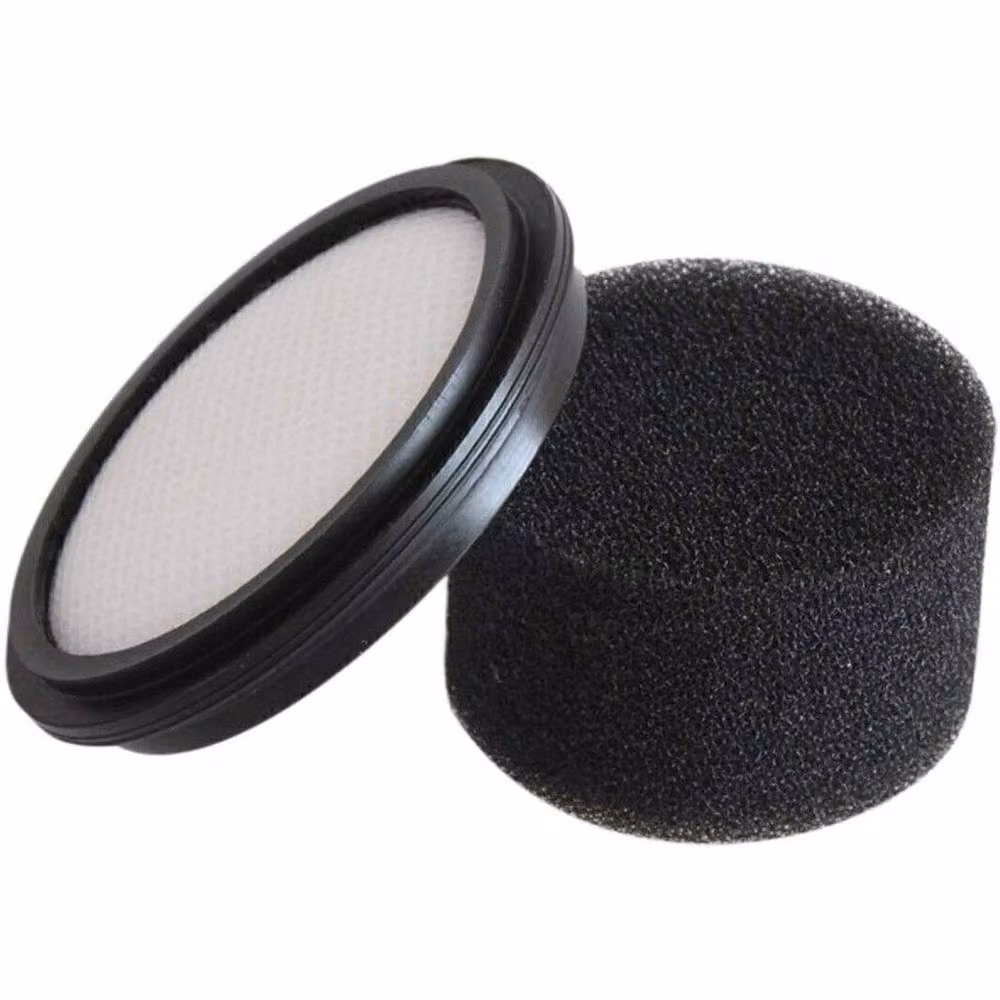 FLAVORA 2+2-Motor Filter Foam Set for Cordless Vacuum Cleaner, Black, 0.6m2 – 4