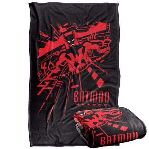 LOGOVISION Batman Beyond At The Controls Super Soft Silky Touch Fleece Throw Blanket, Multicolour, W: 91 cm, D: 147 cm – 1