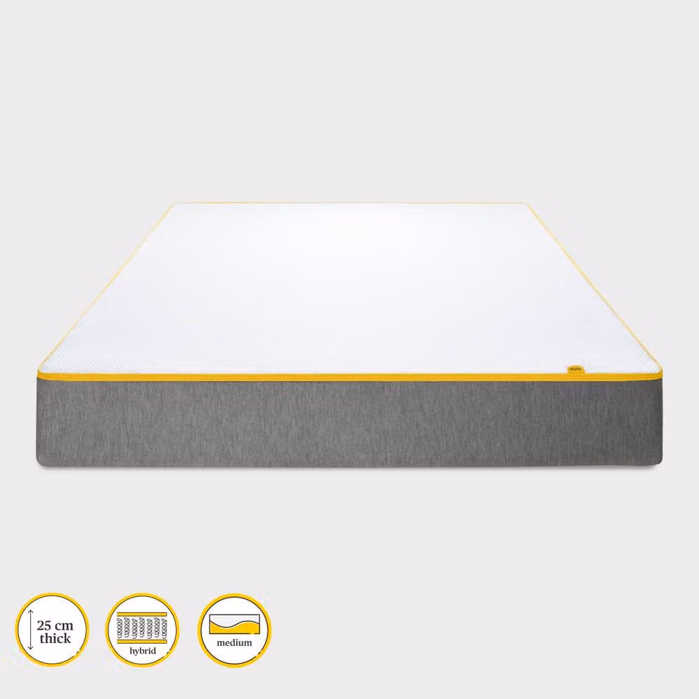 Eve The Original Hybrid Mattress in White, W/D/H: 180 x 200 cm – 2