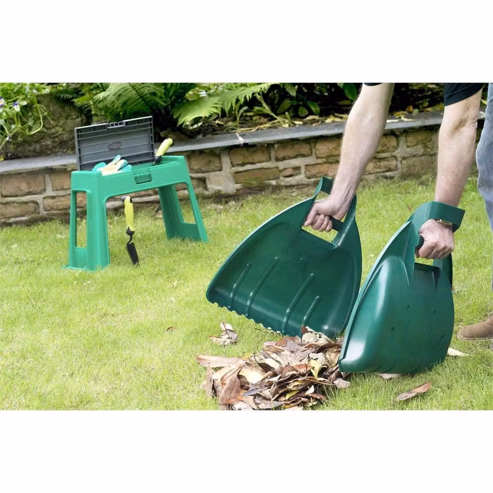 SPETLEK Heavy Duty Garden Leaf Grabbers and Collector Set with Handles, Green – 4