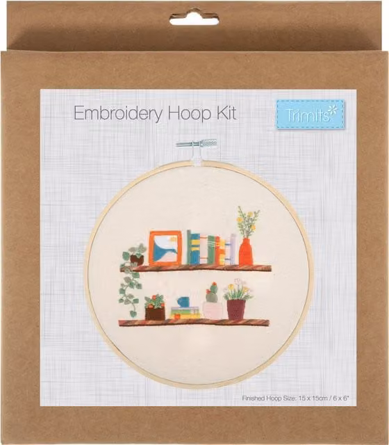 Trimits Floral Shelf Embroidery Hoop Kit in Multicolour and White