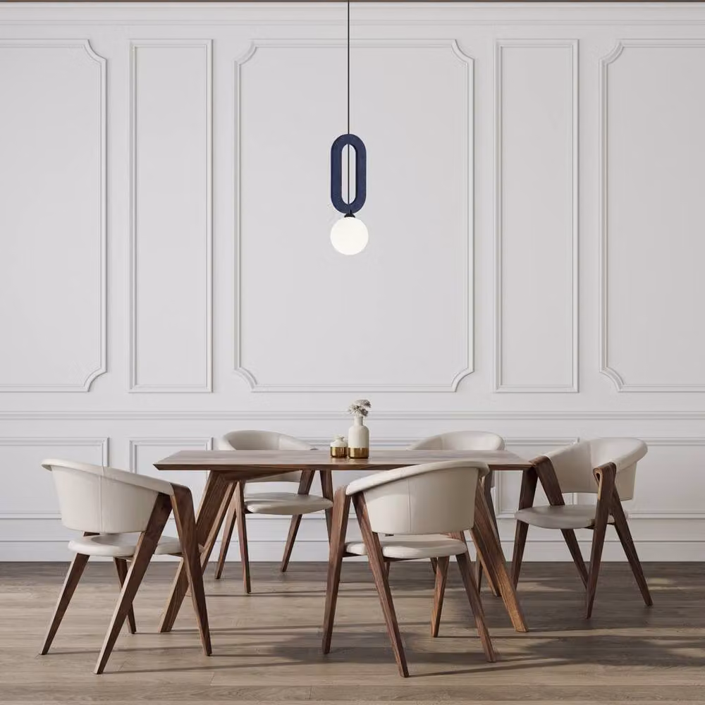 Netlighting Masso Slim Blue Glass and Metal Suspended Pendant Ceiling Light – 2