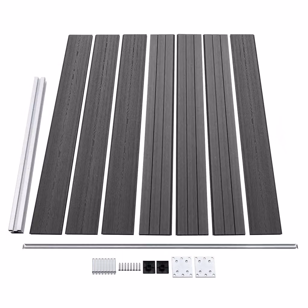 Berkfield Home WPC Fence Panel Set, Black, W: 526 cm, H: 146 cm – 3