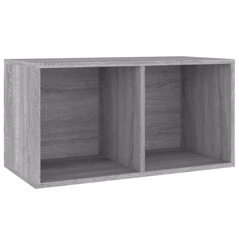 Berkfield Home Vinyl Storage Box in Grey Sonoma, Engineered Wood, W: 71 cm, D: 34 cm, H: 36 cm – 1