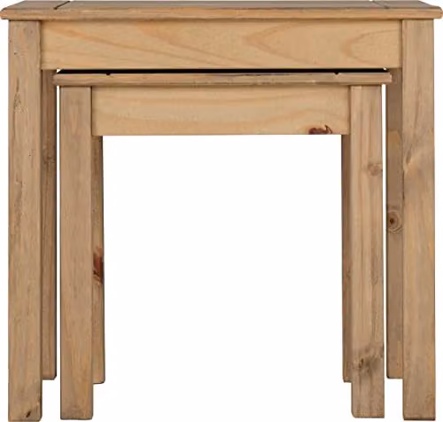 Seconique Panama Waxed Pine Nest of 2 Tables in Natural Wax – 4
