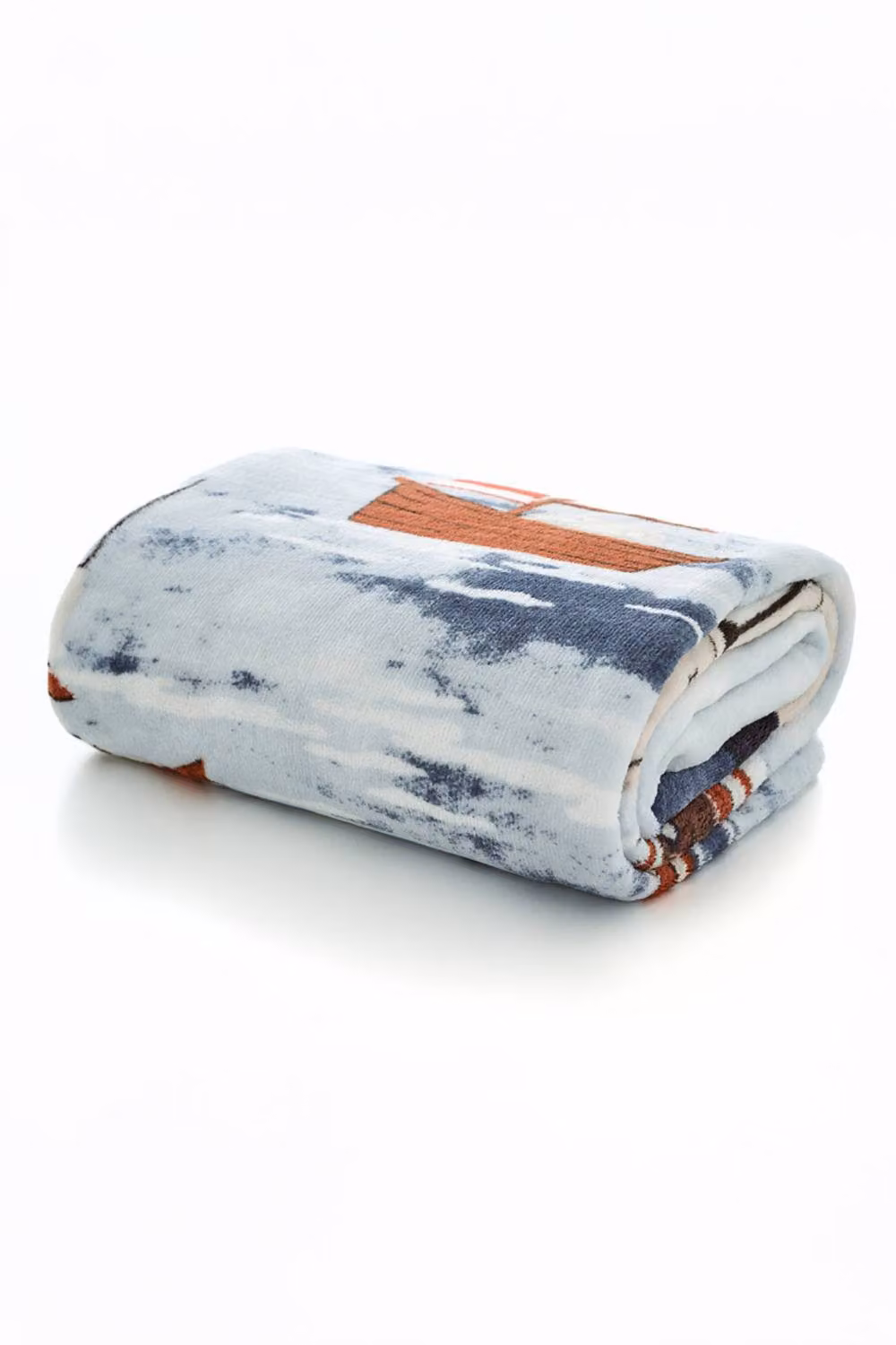Lobster Creek Maritime Coastal Fishing Village Fluffy Fleece Printed Throw, Multicolour, W: 150 cm, D: 200 cm – 3