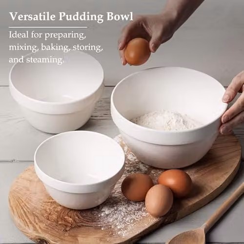 WM Bartleet & Sons Set of 3 White Porcelain Pudding Basins – 5