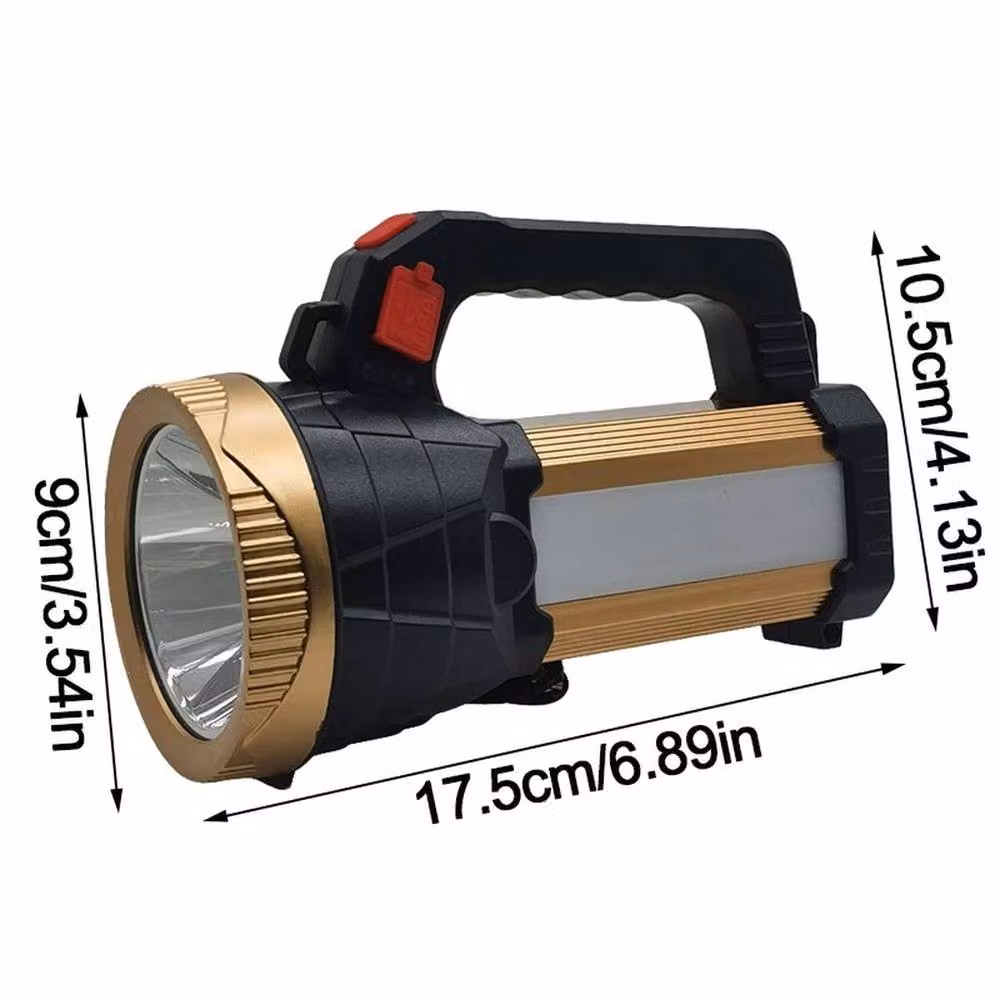 VOGREX Rechargeable LED Work Searchlight in Gold/Brass – 2