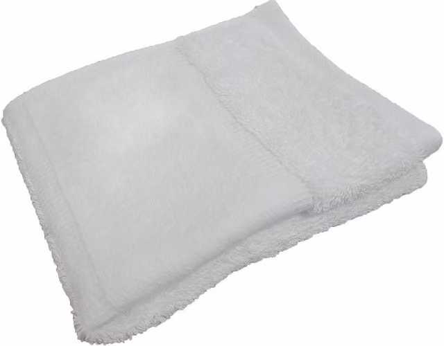 Towel City White Cotton Terry Border Towel with Hanging Loop