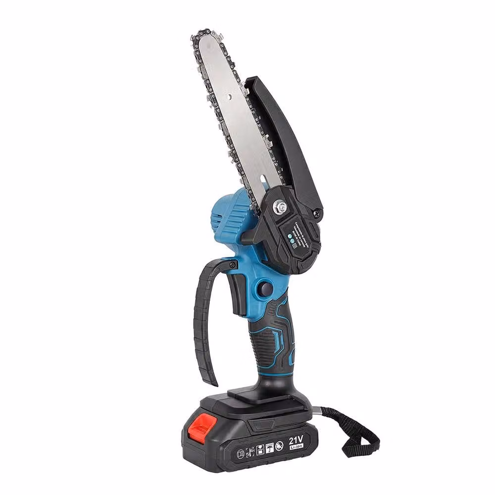 Traderight Cordless Mini Chainsaw with 6 and 8 Inch Dual Bars in Black and Blue – 2