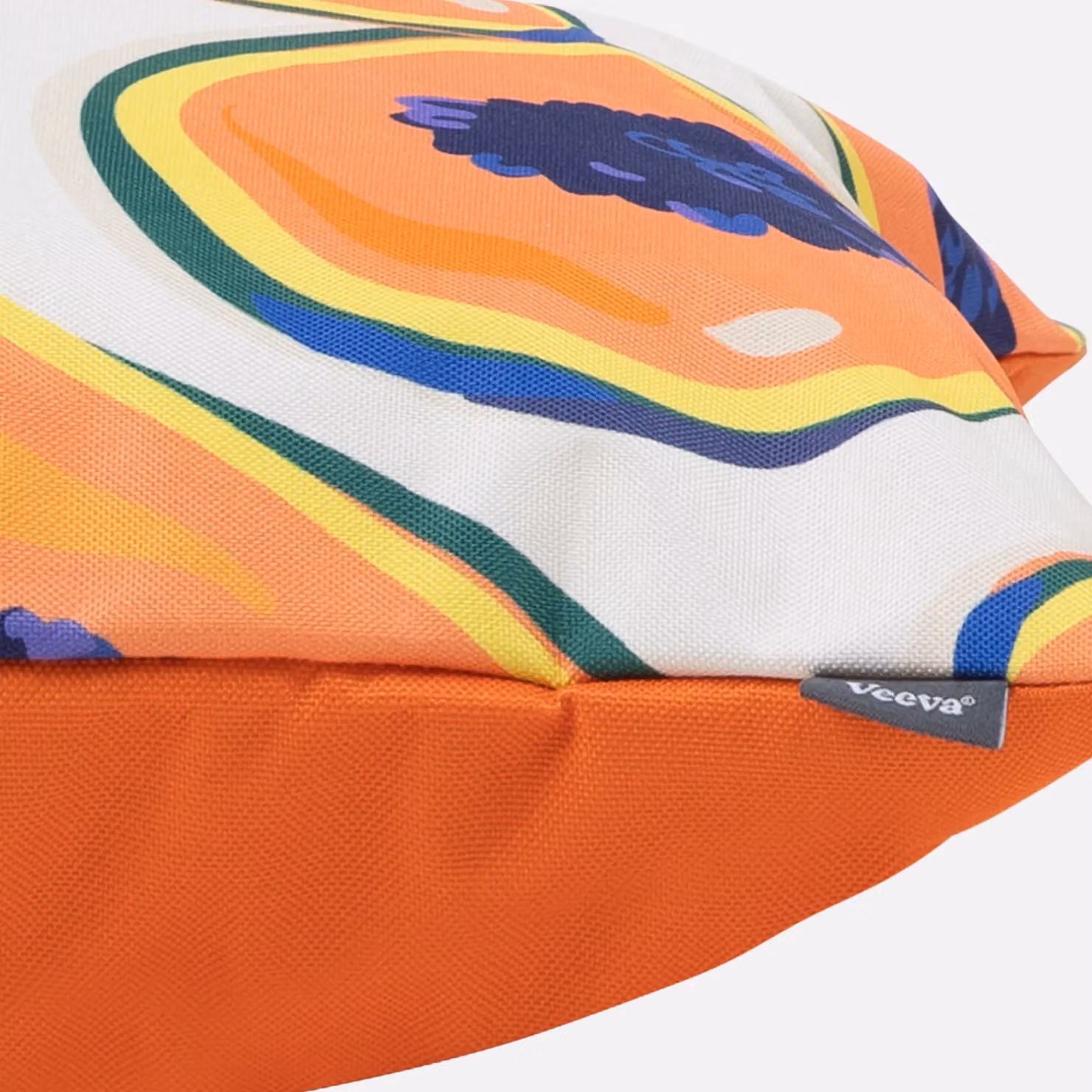 icon Indoor & Outdoor Papaya Fruit Print Waterproof Cushion, Orange and Multicolour, W/D/H: 43 x 43 x 43 cm – 3