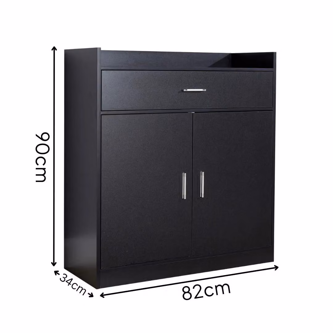 Home Source 2 Door Shoe Storage Cabinet in Black – 3