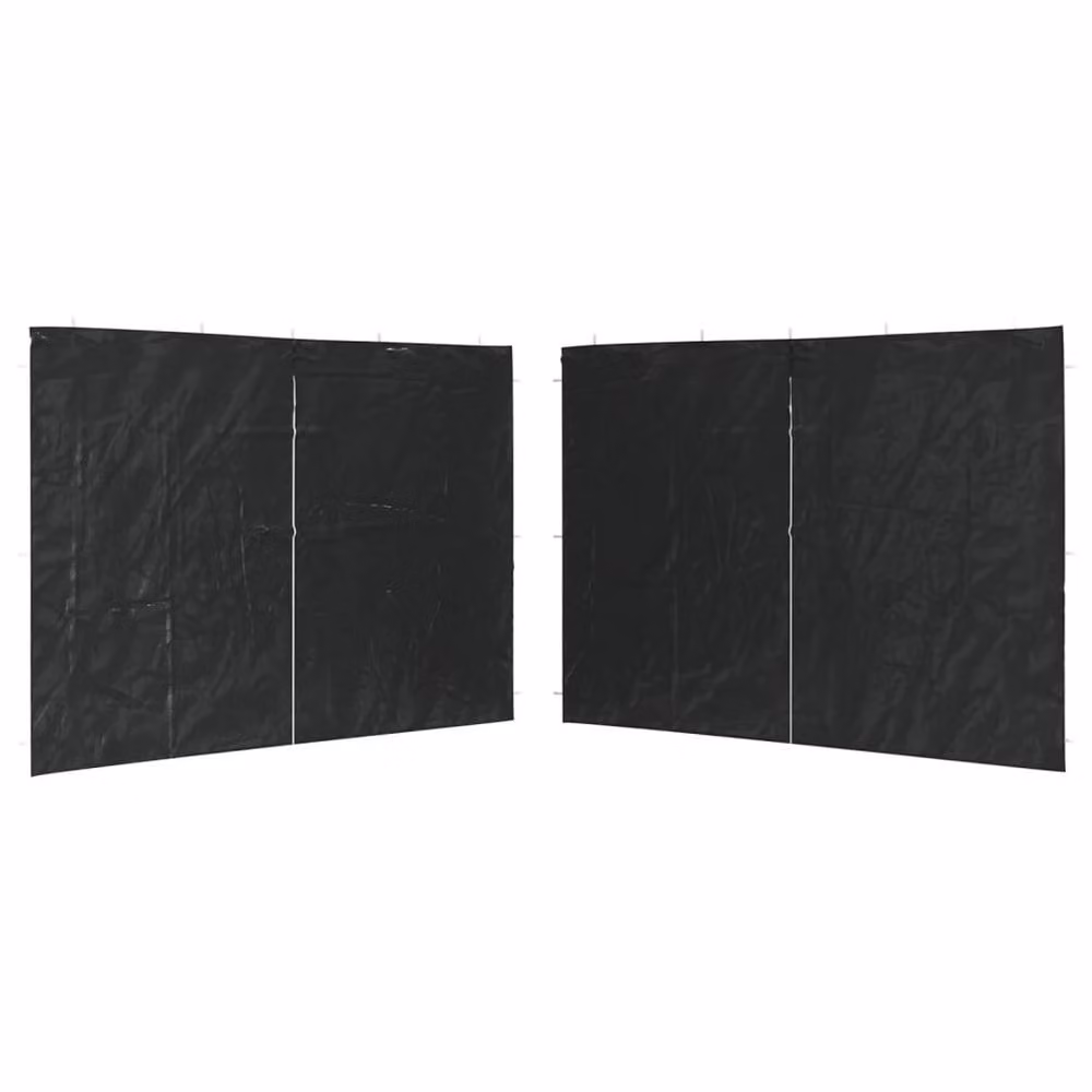 Berkfield Home Party Tent Sidewalls with Zipper, 2 Pieces, Anthracite Black PE Material – 2