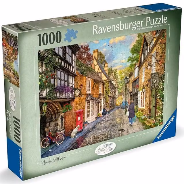 Ravensburger Meadow Hill Lane 1000 Piece Landscape Jigsaw Puzzle in Multicolour and Green