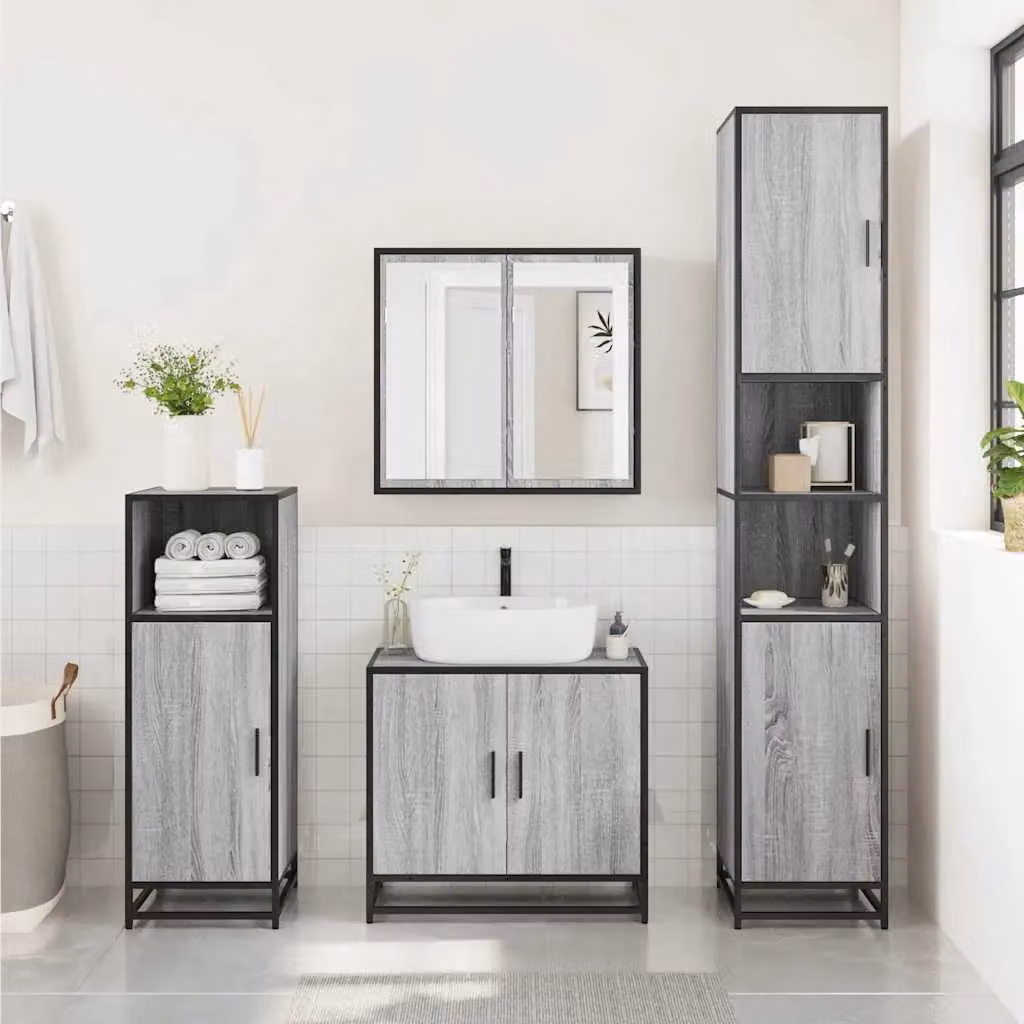 Berkfield Home Grey Sonoma Bathroom Cabinet, W/D/H: 35 x 37.5 x 100 cm – 3