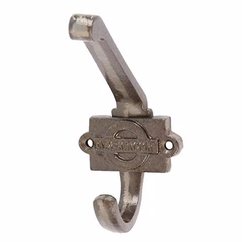 Hammer and Tongs London Underground Hat and Coat Hook in Raw Grey, W: 5.5 cm, H: 10 cm