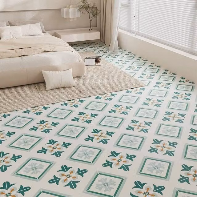 EONLION HF070466 Self-Adhesive Vinyl Floor Tiles, Green, 10 Pack, W/D: 30 x 30 cm – 1