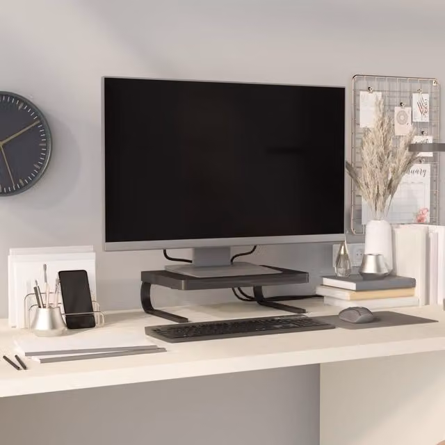 Berkfield Home Monitor Stand in Black, W/D/H: 37 x 28 x 11.5 cm – 1