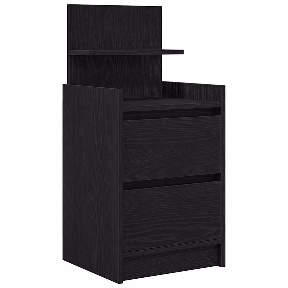 Berkfield Home Durable Bedside Cabinet with 2 Drawers, Black, W/D/H: 38 x 34 x 80 cm – 3