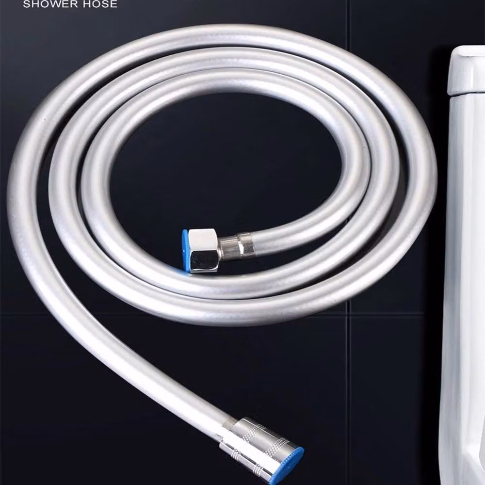 PAWNORA Smooth Matt Silver Stainless Steel Shower Hose, 1.5 m – 3