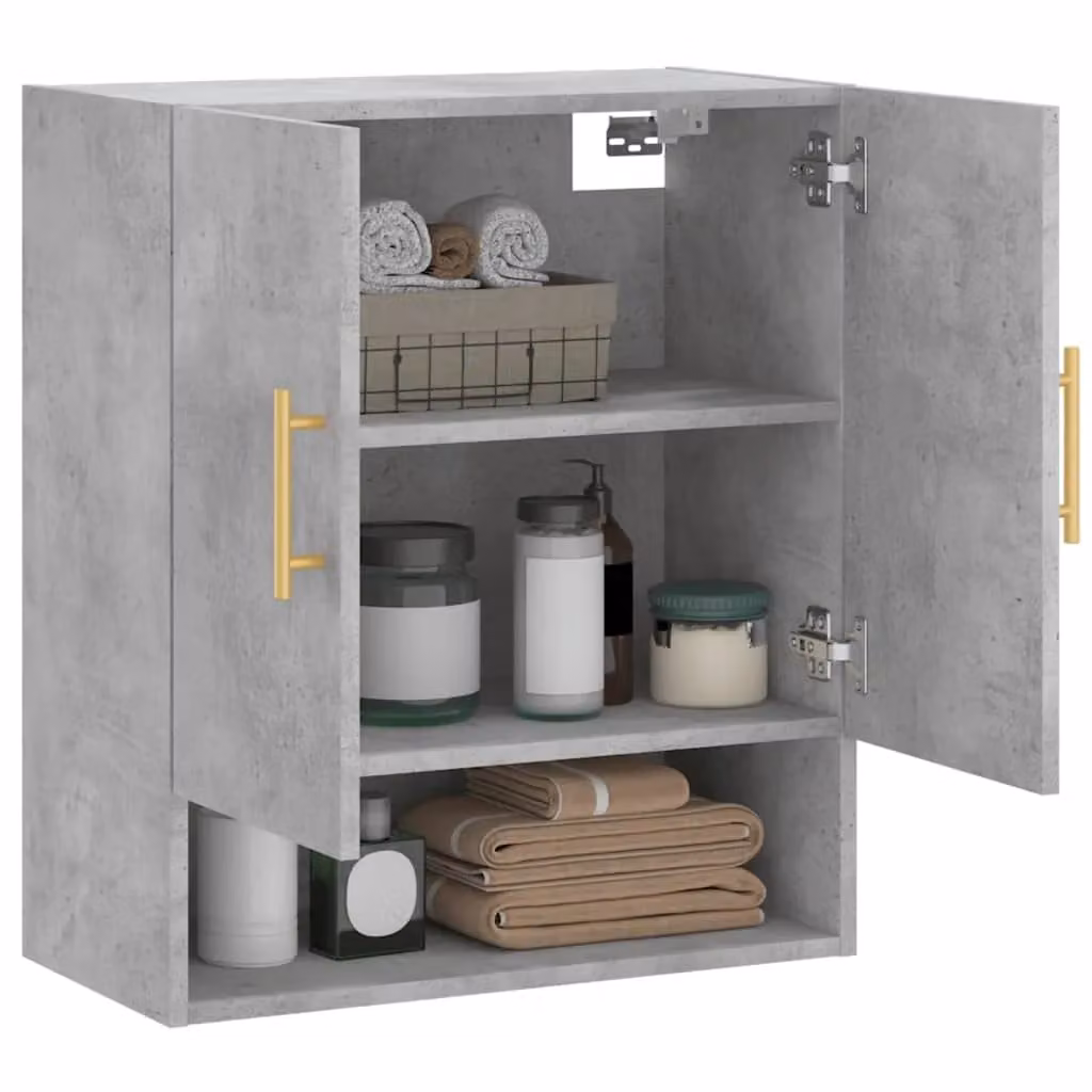 Berkfield Home Wall Cabinet in Concrete Grey, W/D/H: 60 x 31 x 70 cm – 3