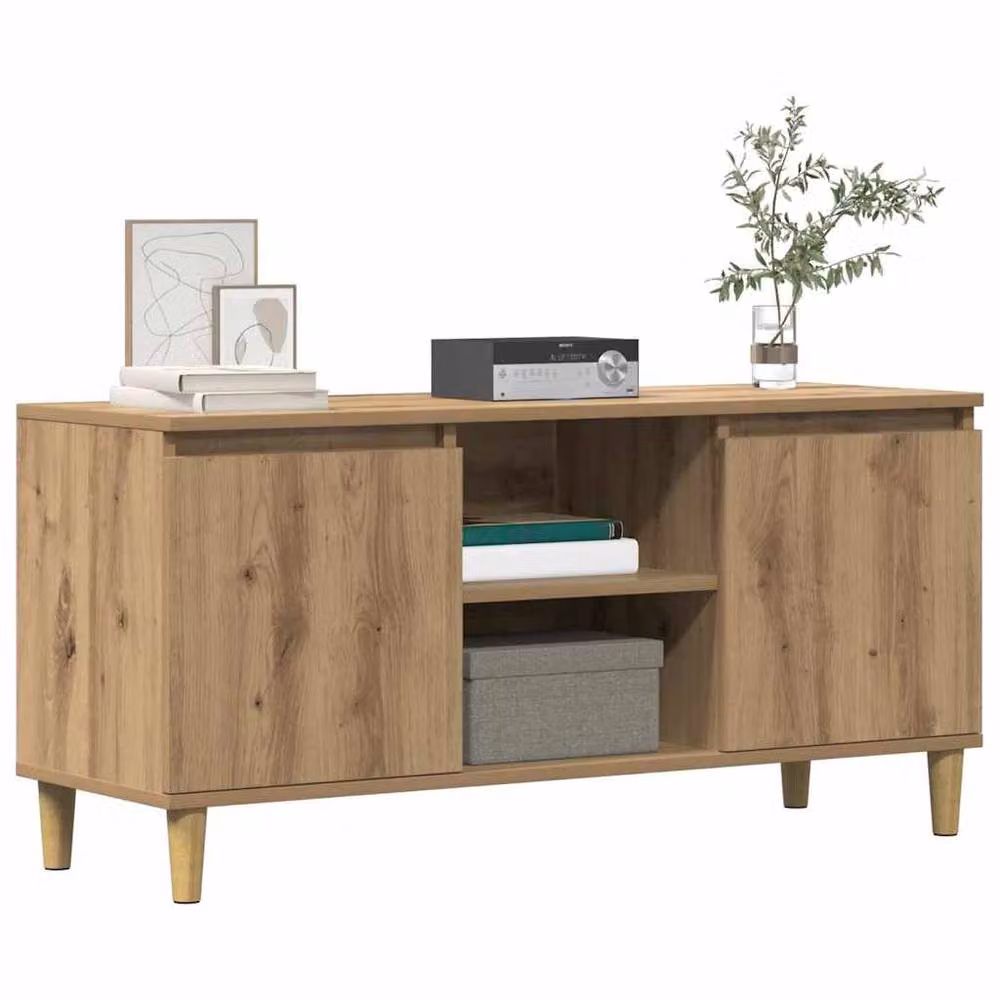 Berkfield Home Artisan Oak TV Cabinet in Brown, W/D/H: 102 x 35 x 50 cm – 2