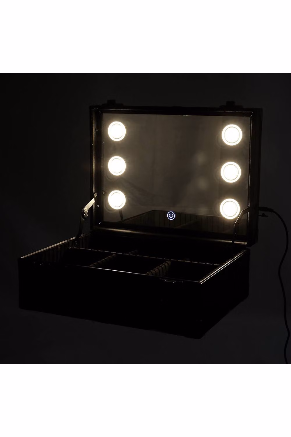 Living and Home Lighted Cosmetic Train Case with Mirror, Black, W: 38.0 cm, H: 15.5 cm – 4