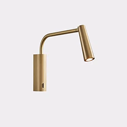 Netlighting Gamma Extend LED Wall Reading Light with Adjustable Arm in Gold, 2.1W, 2700K, IP20