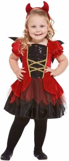 Smiffys Childrens Devil Dress Up Set in Red and Black
