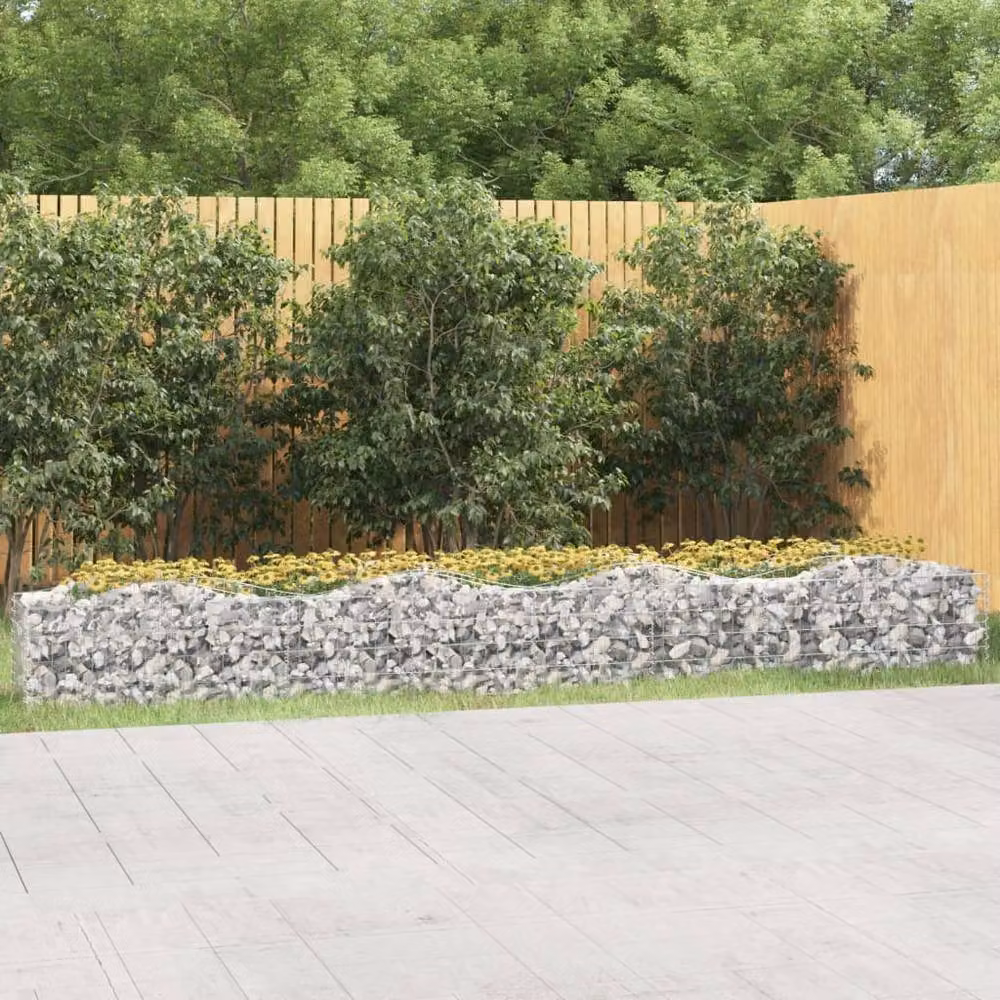 Berkfield Home Durable Arched Gabion Raised Bed in Silver Galvanised Steel, W: 400 cm, D: 50 cm, H: 50 cm – 2