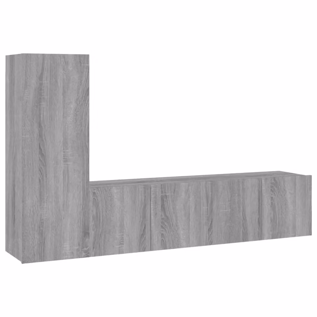 Berkfield Home 3 Piece TV Cabinet Set in Grey Sonoma Engineered Wood – 2