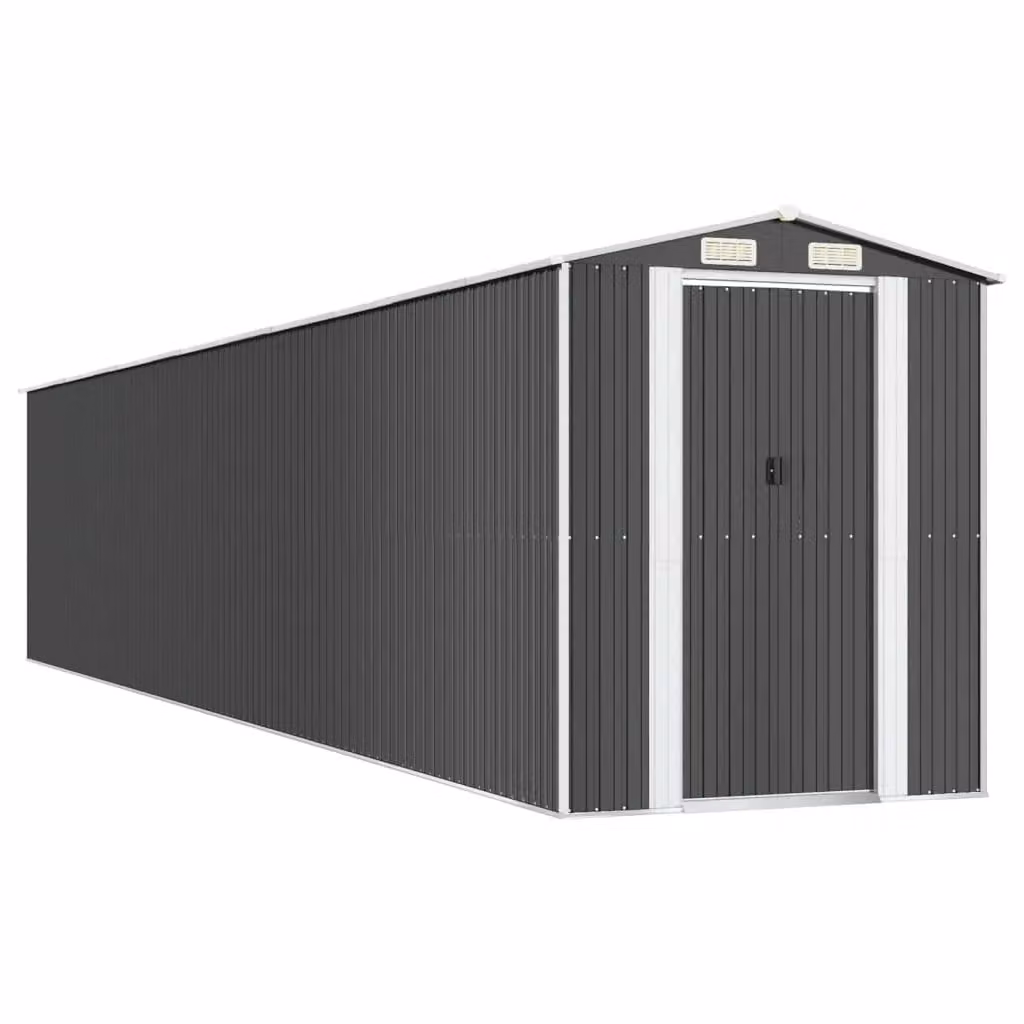 Berkfield Home Anthracite Garden Shed in Galvanised Steel with Sliding Doors, W/D/H: 192 x 1021 x 223 cm – 2