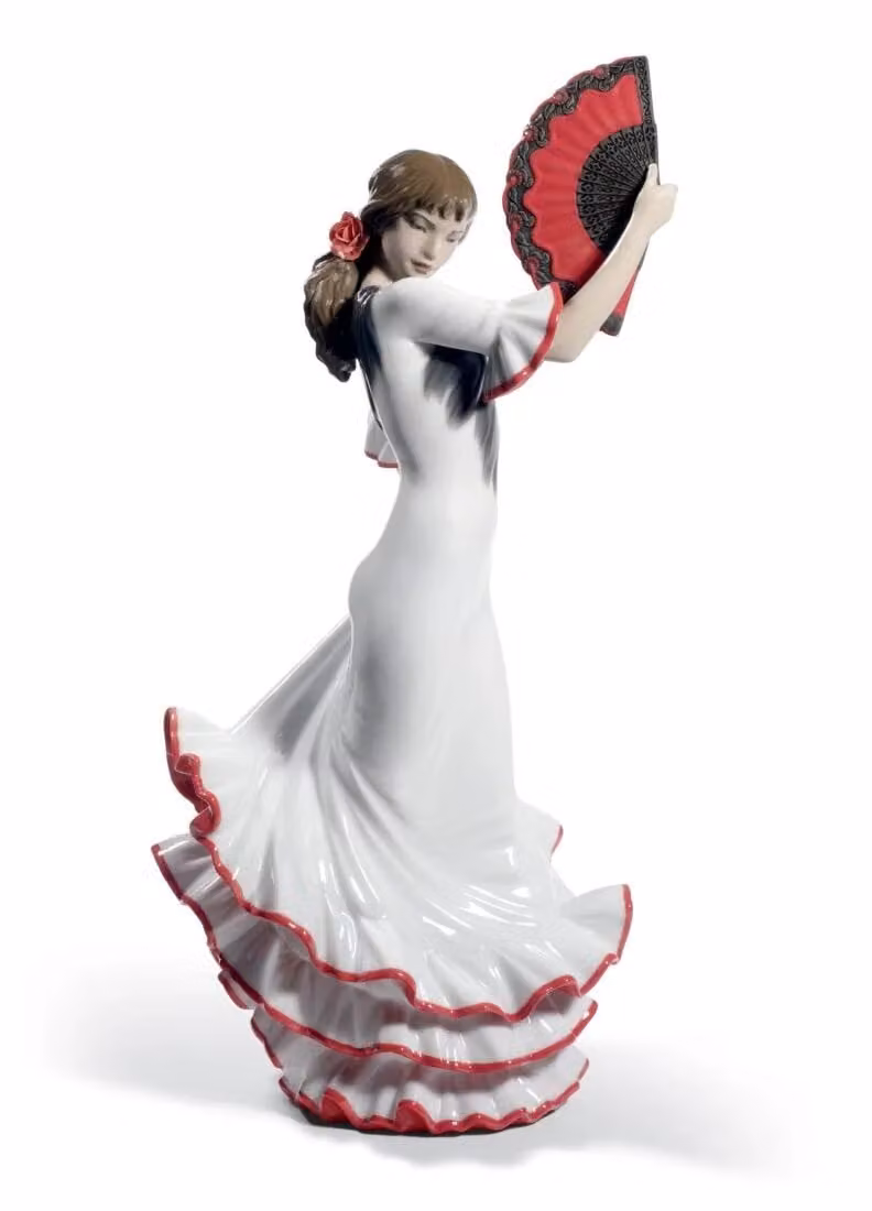 Lladró Passion and Soul Flamenco Woman Porcelain Figurine 60th Anniversary Edition in White