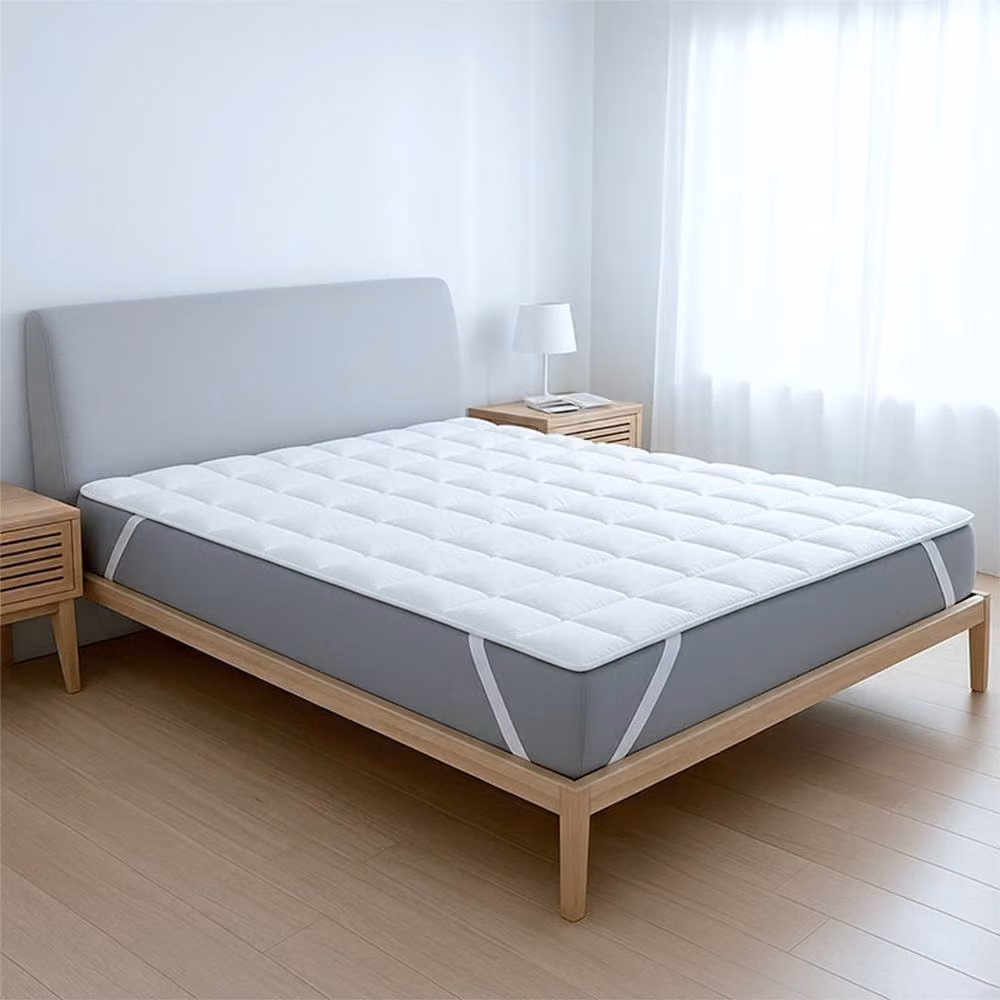 The White Stone White Wadding Topper with Elastic Corner Straps, EU Super King – 2