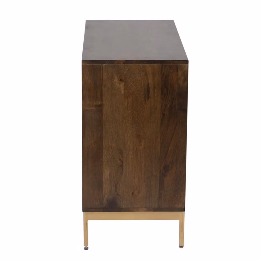 Jaipur Furniture Ltd Zaine Carving Small Sideboard in Brown Mango Wood, W80 x D40 x H76 cm – 3