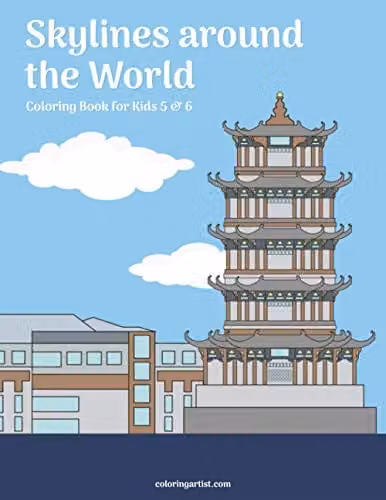 Skylines around the World Colouring Book for Kids 5 & 6 by Independently Published, Multicolour