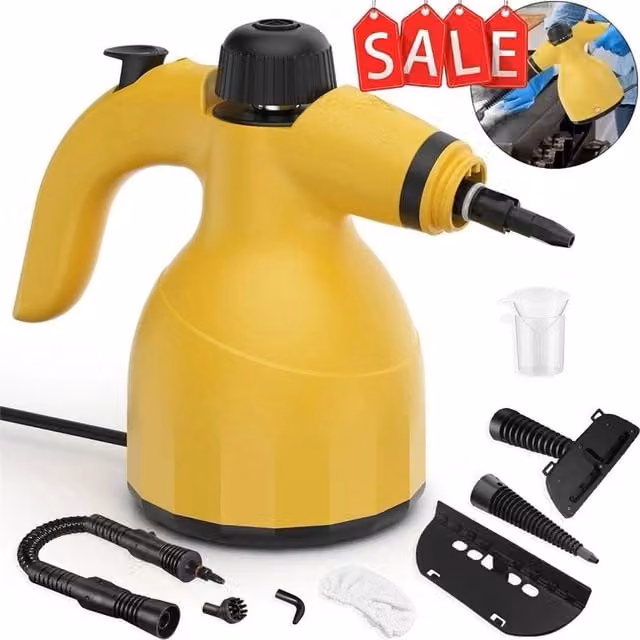 Nordara Handheld Steam Cleaner, 1000W, 3 Bar Pressure, Yellow – 1