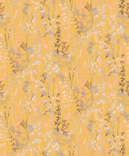 Erismann Casual Chic Cottage Mustard Floral Wallpaper in Yellow and Beige