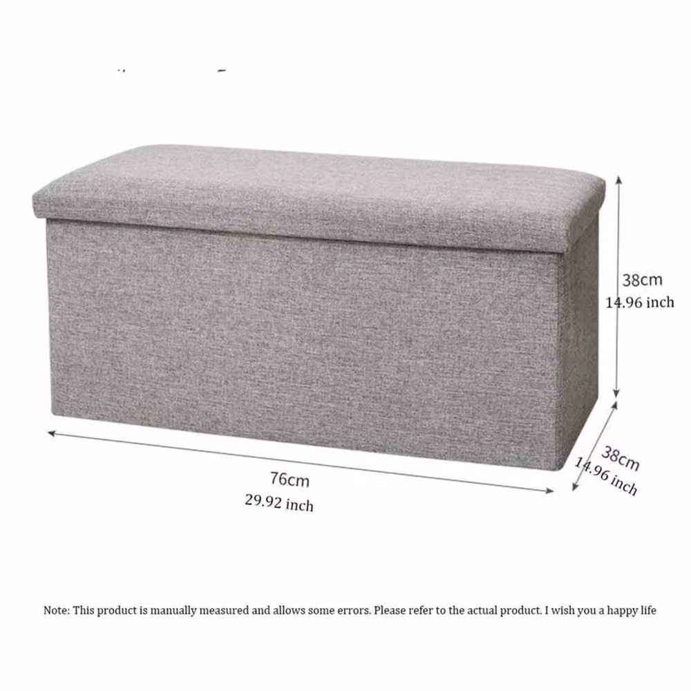 NESTLUNE Foldable Fabric Ottoman Storage Bench and Toy Chest in Grey – 2