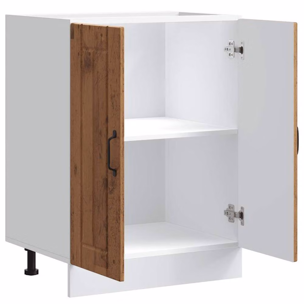 Berkfield Home Lucca Freestanding Kitchen Sink Base Cabinet in Brown Old Wood – 2