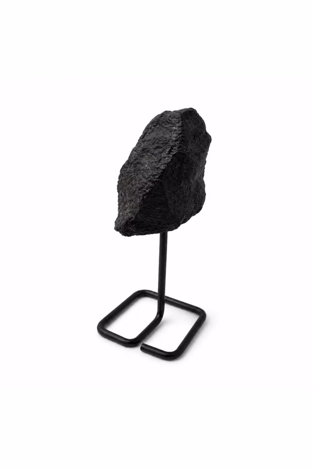 KDMD Black Tourmaline Natural Crystal Specimen on Metal Stand for Tabletop Display – 3
