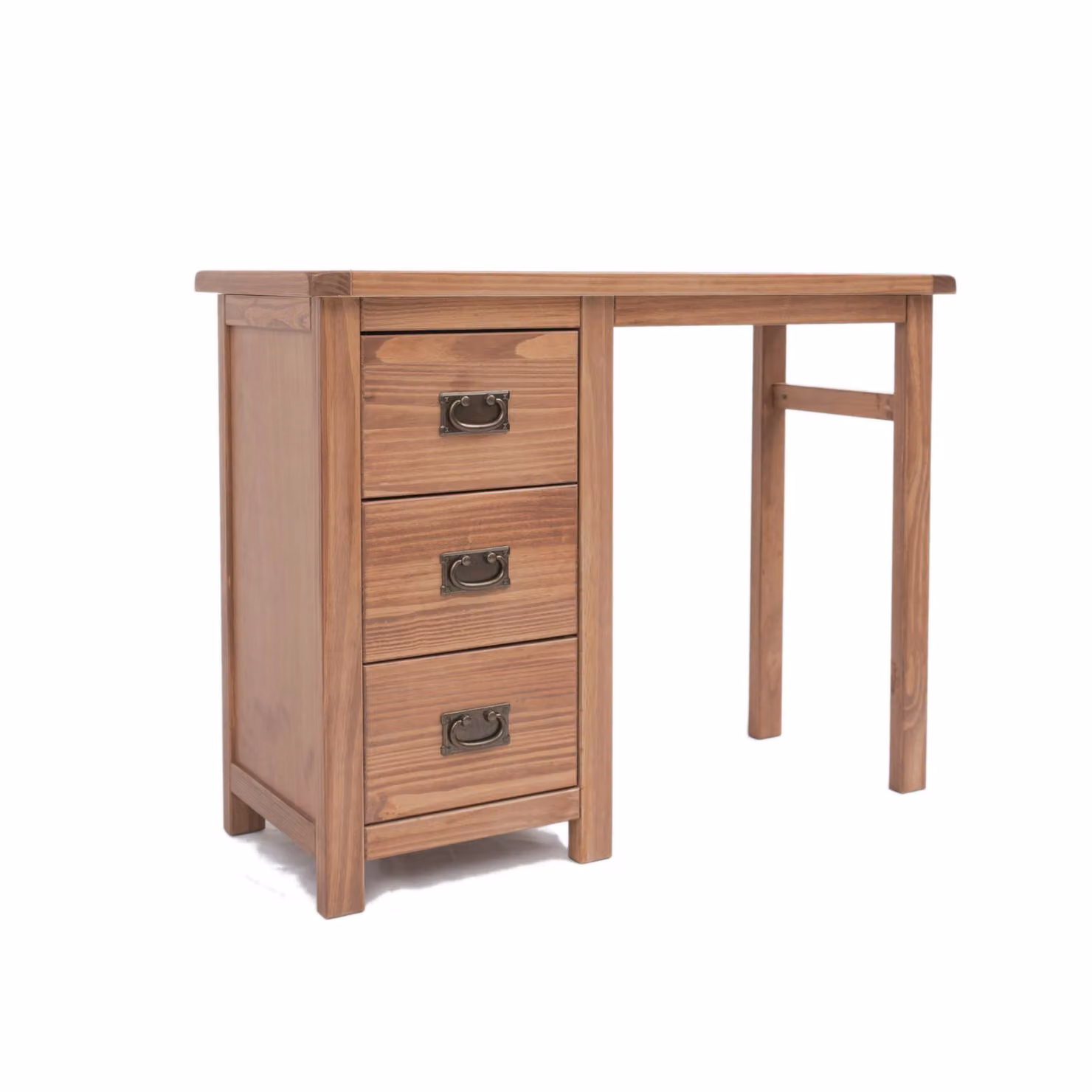 Cabinet Bits Padua 3 Drawer Dressing Table Desk in Brown with Brass Drop Handles – 2