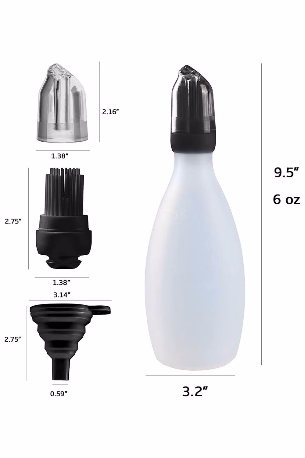 Gourmet Easy Black Silicone Pastry and Basting Brush – 5