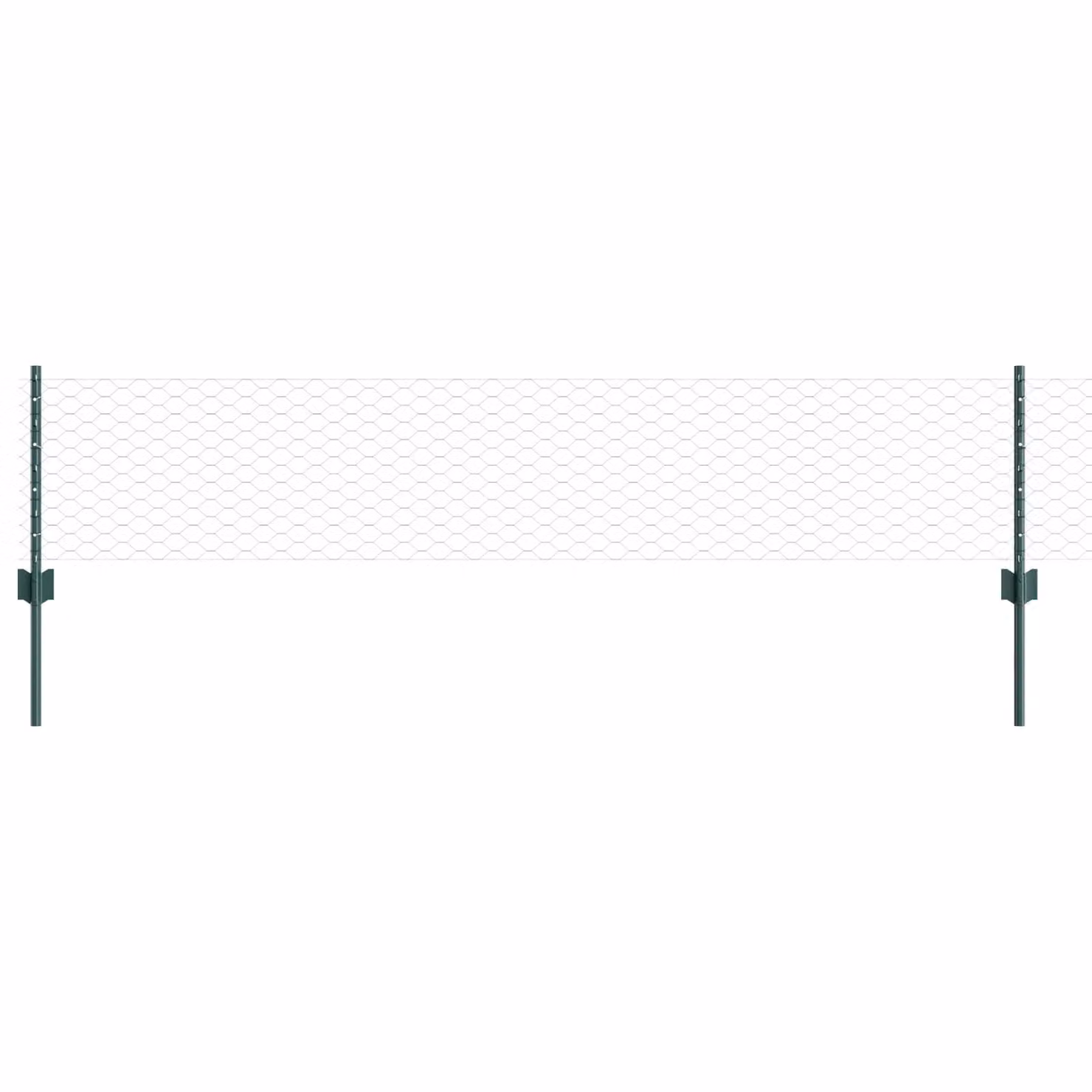 Berkfield Home Green Steel U-Channel Mesh Fence Posts, 5 Pack, Height: 40 cm – 2