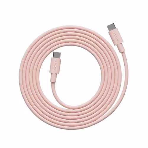 Avolt Cable 1 Silicone USB-C to USB-C Cable, 100W PD, Pink, 2m