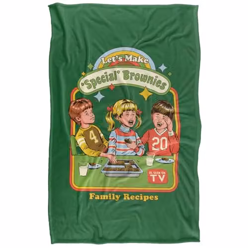 Steven Rhodes Let's Make Brownies Super Soft Fleece Throw Blanket, Multicolour, W/D/H: 91 x 147 cm – 5